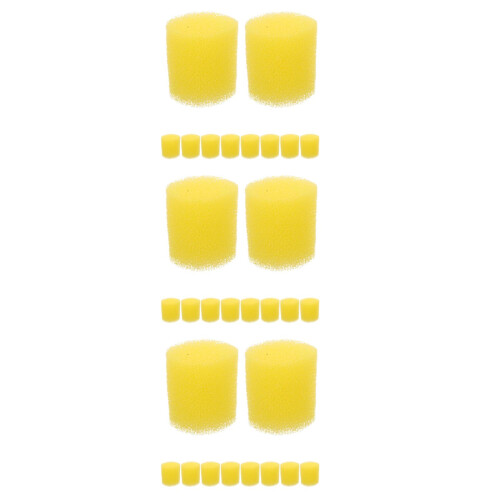 30Pcs Fish Tank Intake Sponge Roll Yellow Pre-Filter Foam Replacement 2