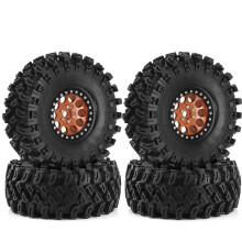 4pcs 136mm 1.9inch Metal Beadlock Wheel Rim Rubber Tire Set for 1/8 1/10 RC Crawler Car TRX4 D90 D110 Axial SCX10 B