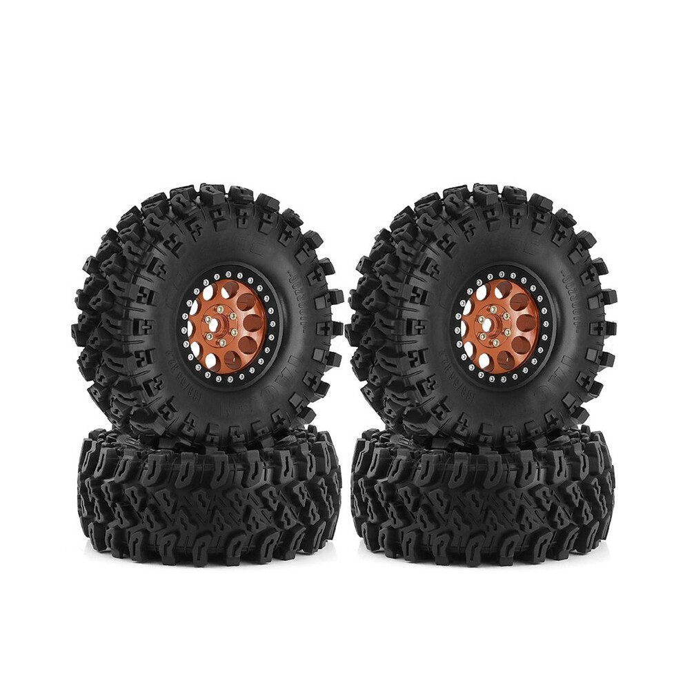 4Pcs 136Mm 1.9Inch Metal Beadlock Wheel Rim Rubber Tire Set For 1/8 1/10 Rc Crawler Car Trx4 D90 D110 Axial Scx10 B 6031280083616