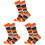 3Paires -Mollet Coton Orange Chaudes Confortables 3