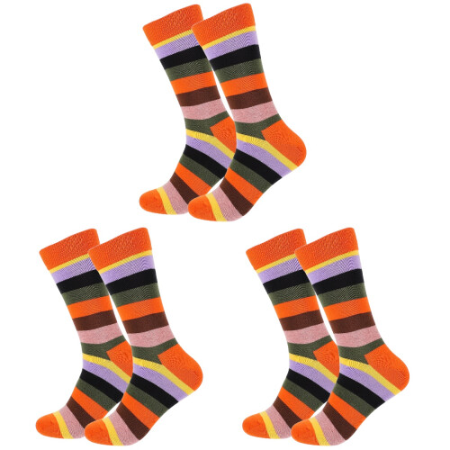 3Paires -Mollet Coton Orange Chaudes Confortables 2