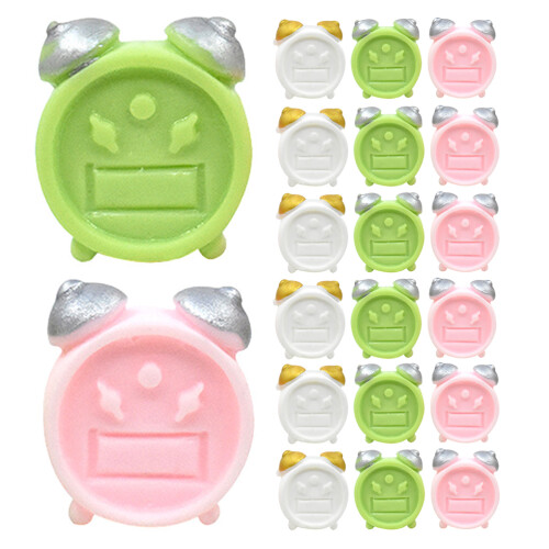 60Pcs Durable Resin Mini Alarm Clocks Assorted Colors Miniature Decor 1
