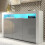 Sideboard Aether 155cm - White & Grey Gloss Doors and LED Lights 1