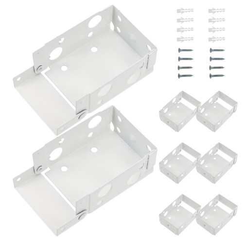 16Pcs White Metal Curtain Blind Installation Bracket Support Kit 1