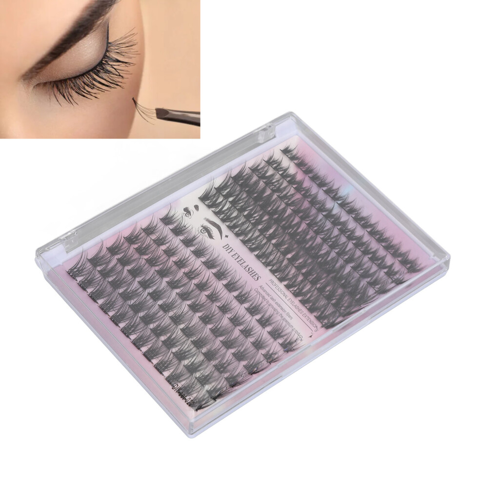 Pink 126 Clusters Diy D Curl Lash Extensions Kit With 3Ml Glue & Dual Tweezers