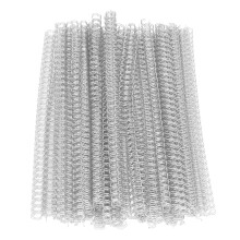 Lot de 100 épines en métal à double boucle, capacité de 20 feuilles, argenté, diamètre de 6,4 mm