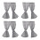4Pcs Mini Dollhouse Window Drapes Black Fabric Striped Curtains 7