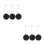 6Pcs Black ABS Steel Retractable Anti-Loss Security Cable Tether 9