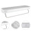 2Pcs Grey Plastic Wall-Mounted Storage Rack for Bathroom and Kitchen 2