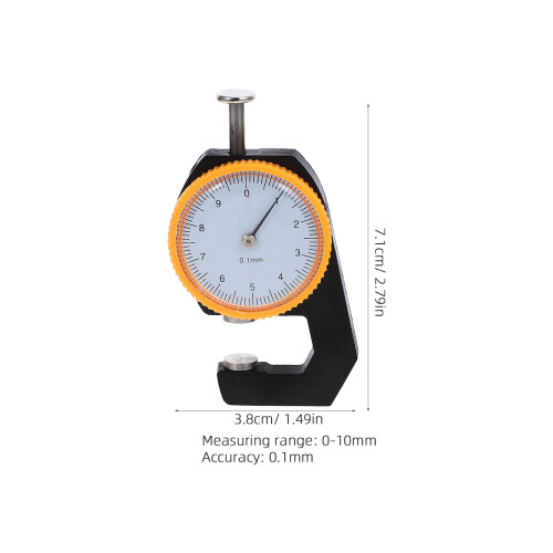2Pcs Mini Steel Thickness Gauge Dial 0-10Mm Flat Head Measuring Tool 1