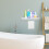 2Pcs Grey Plastic Wall-Mounted Storage Rack for Bathroom and Kitchen 9
