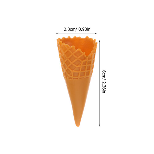 48Pcs Brown Mini Ice Cream Cone DIY Crafts Durable PVC Models 1