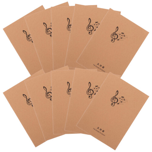 30Pcs Portable Paper Stave Notebook Khaki for Music Practice and Notes 1