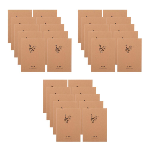 30Pcs Portable Paper Stave Notebook Khaki for Music Practice and Notes 2