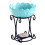 3Pcs Dual-Use Iron Candle Holder with Blue Ceramic Aromatherapy Plate 2