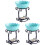 3Pcs Dual-Use Iron Candle Holder with Blue Ceramic Aromatherapy Plate 3
