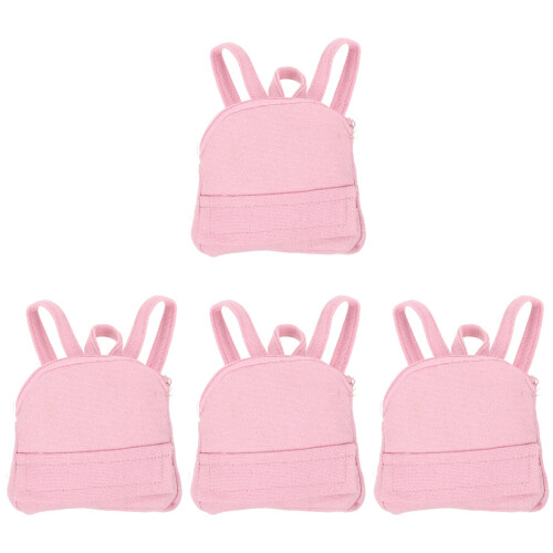 4Pcs Mini Doll Backpack Pink for 18 Inch Dolls Playtime 2