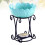 3Pcs Dual-Use Iron Candle Holder with Blue Ceramic Aromatherapy Plate 11