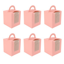 50 Stück rosa Cupcake-Boxen mit transparentem Fenster für Bäckerei & Party