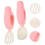 2Sets Pink Silicone Baby Feeding Spoon Fork Set for Toddler Training 4