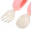 2Sets Pink Silicone Baby Feeding Spoon Fork Set for Toddler Training 11