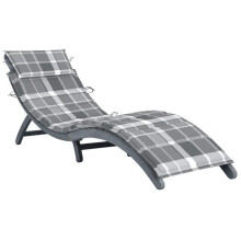 Transatlántico chaise longue tumbona cama de jardín terraza mueble de exterior con cojín gris