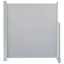 Tela de privacidade lateral retrátil - HELLOSHOP26 - 140 x 0-300 cm - Cinza - Poliéster anti-UV - Cassete de metal