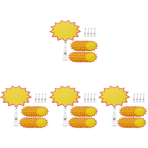 4Sets Gelbe Preisschild-Clips Mit Einzigartigem Design Für Supermärkte 1