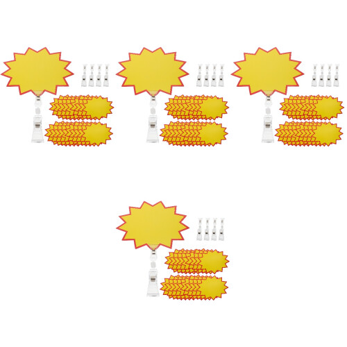 4Sets Gelbe Preisschild-Clips Mit Einzigartigem Design Für Supermärkte 2