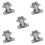 5Pcs Silver Cabinet Door Hinges Concealed Soft Closing Buffer Dampers 4