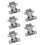 5Pcs Silver Cabinet Door Hinges Concealed Soft Closing Buffer Dampers 5