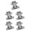 5Pcs Silver Cabinet Door Hinges Concealed Soft Closing Buffer Dampers 7