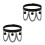 2Pcs Durable PU Punk Style Leg Rings Black Chain Loops 4