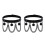 2Pcs Durable PU Punk Style Leg Rings Black Chain Loops 6