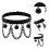 2Pcs Durable PU Punk Style Leg Rings Black Chain Loops 8