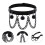 2Pcs Durable PU Punk Style Leg Rings Black Chain Loops 9