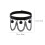 2Pcs Durable PU Punk Style Leg Rings Black Chain Loops 10