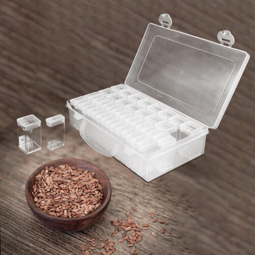 1Set Plastic Seed Storage Box White Clear Divided Organizer 2