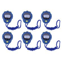 6 Stuks LCD Elektronische Stopwatch Chronograaf Digitale Timer Sportteller Kilometerteller Horloge