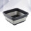 3Pcs Grey Plastic Foldable Washbasin Household Basin with Bottom Grid 10