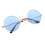2Pcs Blue Round Retro Protection Lightweight Plastic Frame 2