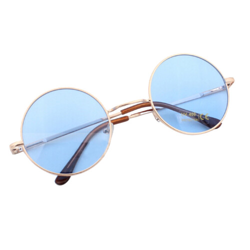 2Pcs Blue Round Retro Protection Lightweight Plastic Frame 1