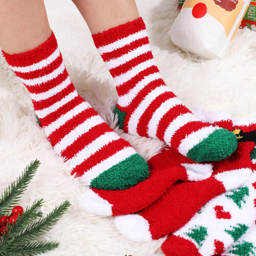 2Pcs Premium Polyester Christmas Warm Socks Soft and Breathable 2