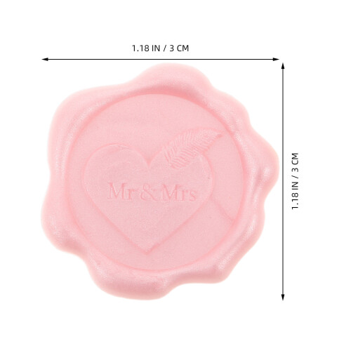 Heart Pattern Wax Stickers Pink Wax Material 50pcs 1