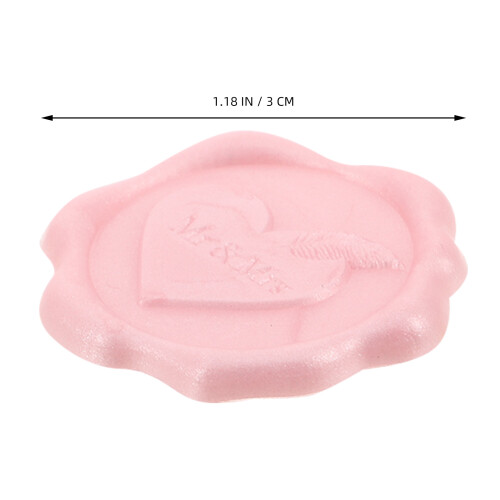 Heart Pattern Wax Stickers Pink Wax Material 50pcs 2