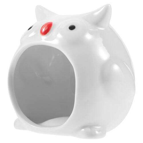 4Pcs White Ceramic Hamster Hideout Durable Summer Cooling Play Nest 1