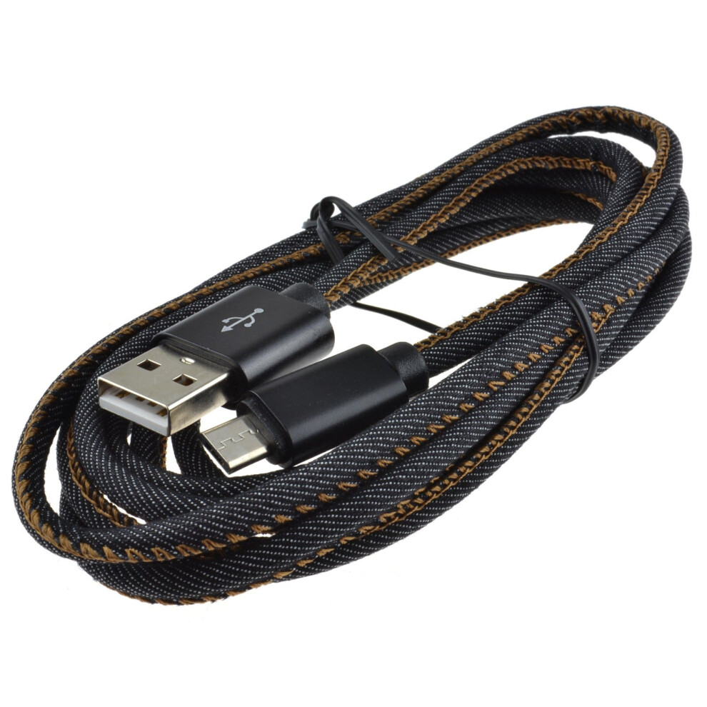 Denim Usb 2.0 Fast Charge Micro B Cable Android Phone 22Awg 2M 5055383493838