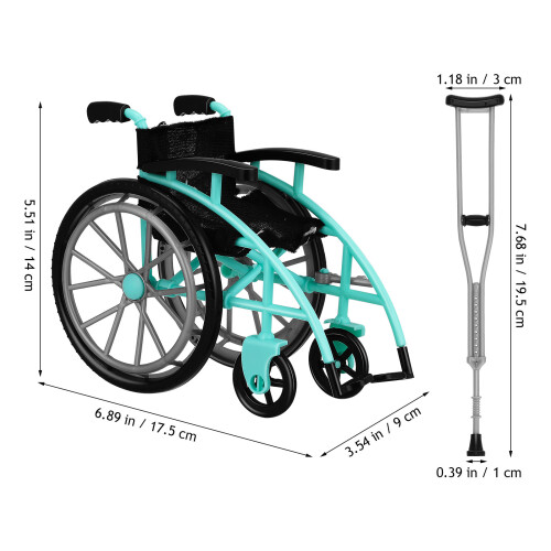 4Ensembles Mini Fauteuil Plastique Vert Et Béquilles Décoratives 2