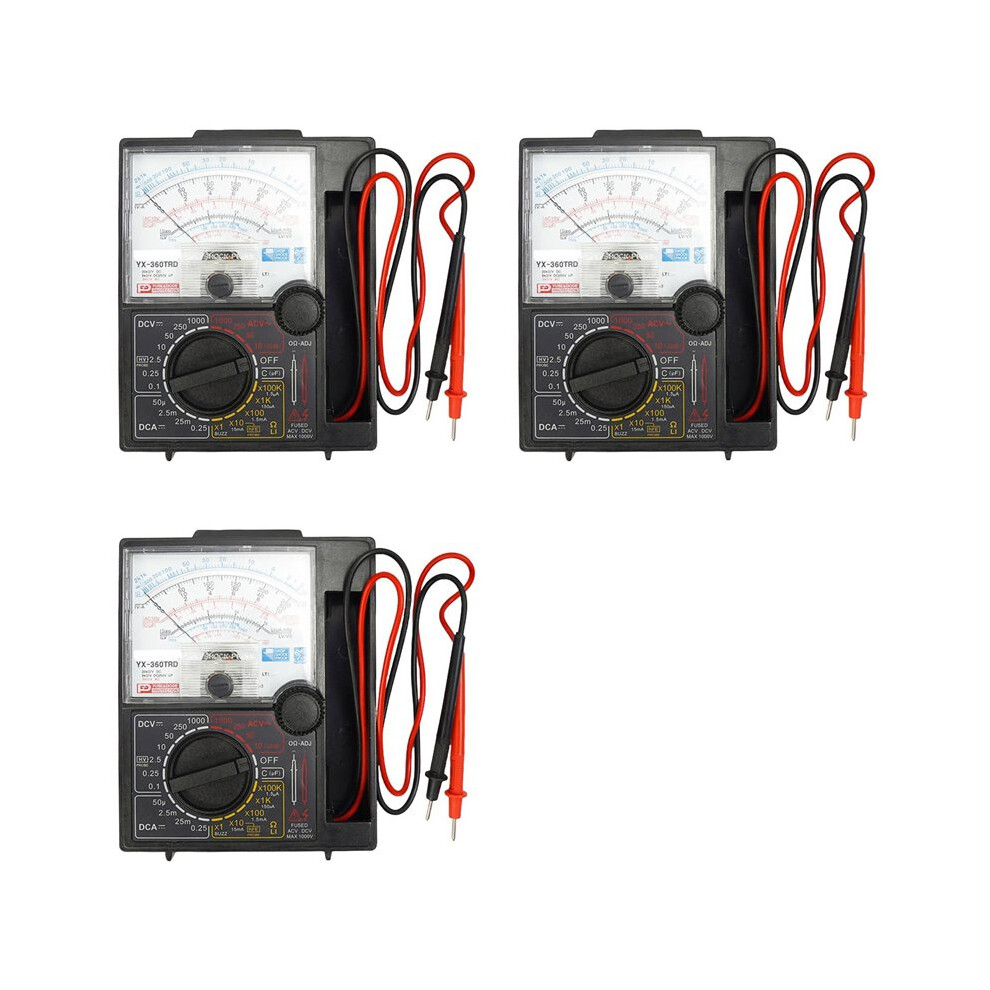 3X Analog Multimeter Tester Test Pen Voltage Current Tester 1000V Handheld Pointer Analog Meter Multimeter 4712881177875