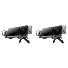 2X Supporto per Caricabatteria Wireless per Auto con Schermo Pieghevole, Ricarica Rapida da 15 W, Supporto per Ricarica Wireless per Auto, Supporto